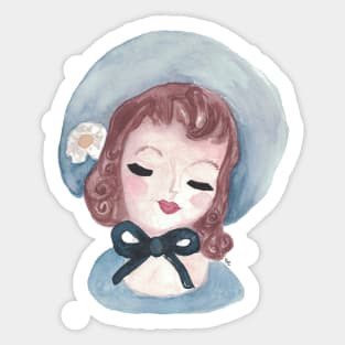 Lovely vintage lady vase Sticker